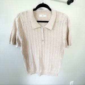 Knit polo short sleeve shirt